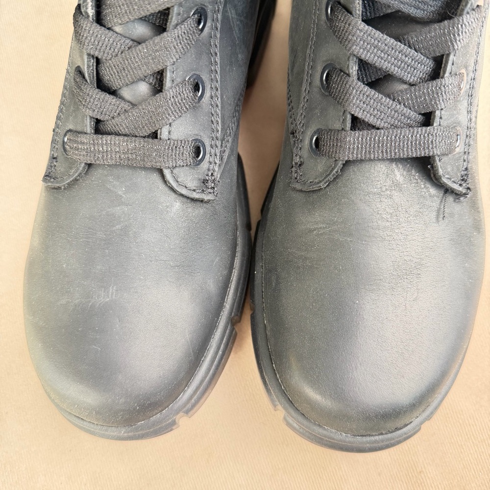 Sorel Explorer Black Leather Lace-Up Combat Boots Side Zip Women size 8 - Picture 10 of 14